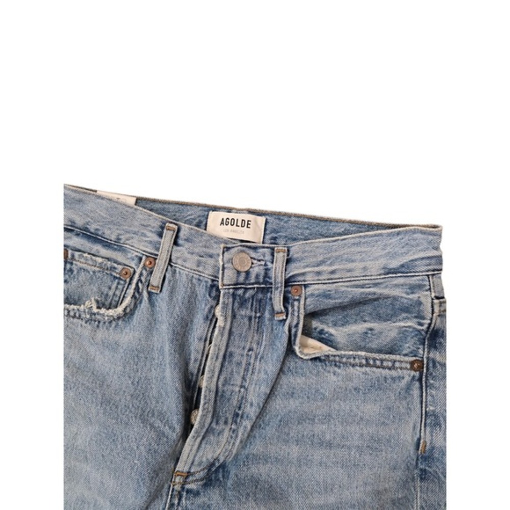 AGOLDE Riley Crop Light Wash‎ Distressed Straight Leg Jeans Women's Size 24 - Picture 3 of 9